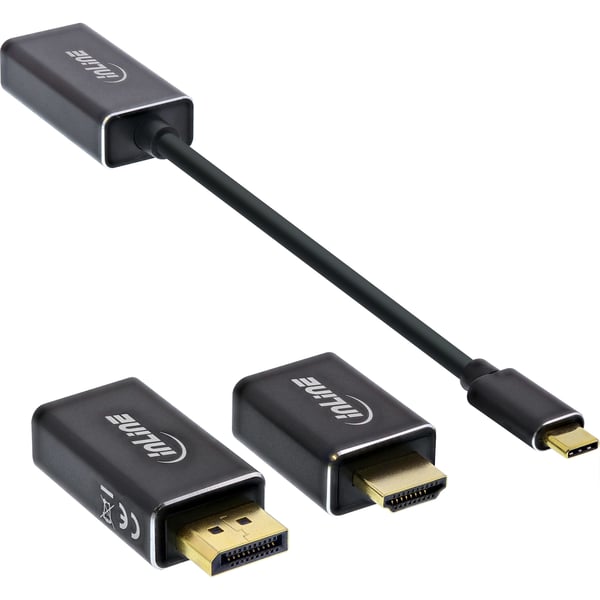 InLine 64109B videokabeladapter 0,1 m Svart