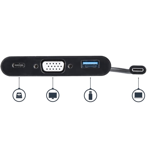StarTech.com USB-C till VGA Multifunktionsadapter med Strömförsörjning