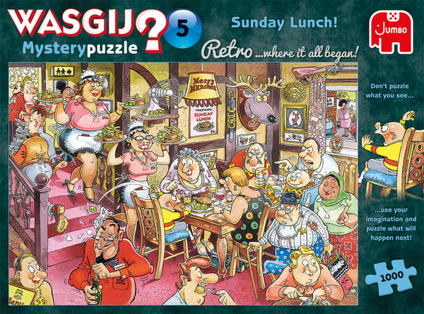 Wasgij Retro Mystery 5 1000 pcs Puslespil 1000 stk Tegneserier