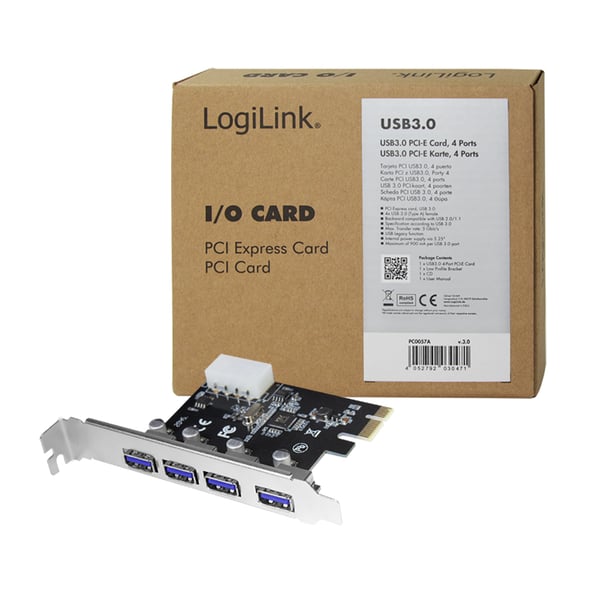 LogiLink PC0057A nätverkskort/adapters Intern USB 3.2 Gen 1 (3.1 Gen 1)