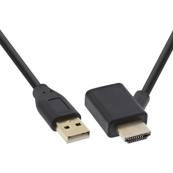 InLine 17600I videokabel adapter 0,5 m HDMI USB-A Sort