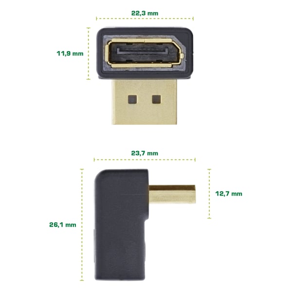 InLine 17199O kabel kønsskifter DisplayPort male DisplayPort Sort