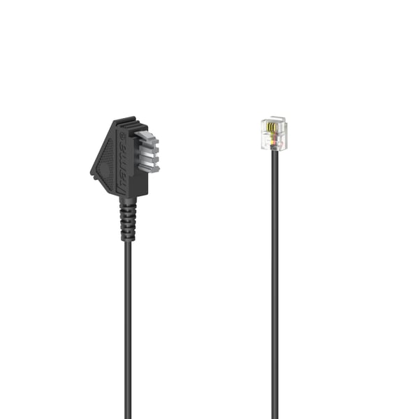 Hama 00201107 telefonkabel 6 m Sort