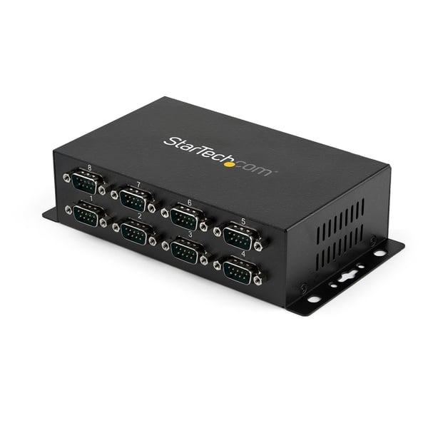 StarTech.com USB till DB9 RS232 seriell adapterhubb med 8 portar - Industriell DIN Rail och väggmonterbar
