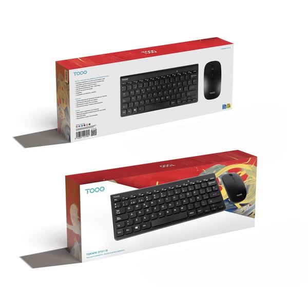 TooQ TQKMW-3101-B tastatur Mus inkluderet Universel RF trådløst Sort