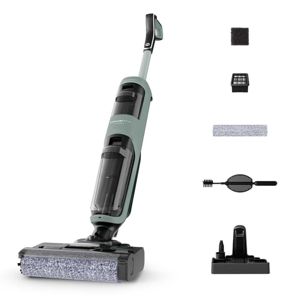Rowenta X-Clean 2 GZ2262E0 upprättstående dammsugare och elektrisk sopborste Skaftdammsugare Batteri Torr&våt Utan påse Svart, Grön