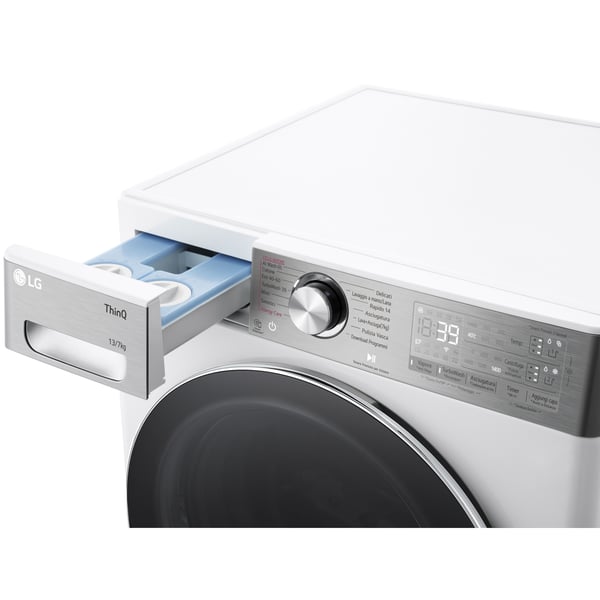 LG D4R9513TPWC vaskemaskine - tørretumbler Fritstående Front-læsning Sølv, Hvid