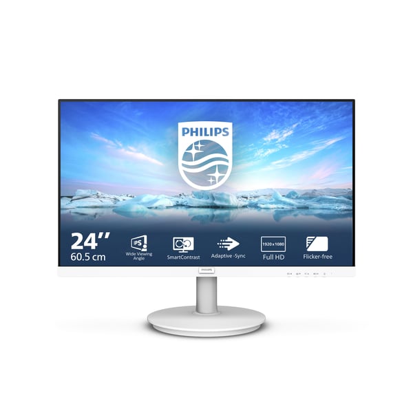 Philips V Line 241V8AW/00 platta pc-skärmar 60,5 cm (23.8") 1920 x 1080 pixlar Full HD LCD Vit Philips V Line 241V8AW/00 platta pc-skärmar 60,5 cm (23.8") 1920 x 1080 pixlar Full HD LCD Vit