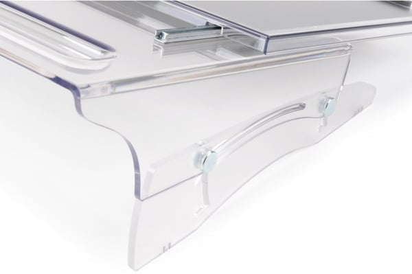 BakkerElkhuizen FlexDesk 640 dokumentholder Plast, Gummi, Stål Lys grå, Transparent