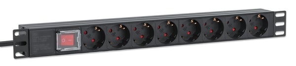 Intellinet 715126 strømforsyningsenhed (PDU) 8 AC stikkontakt(er) 1U Aluminium