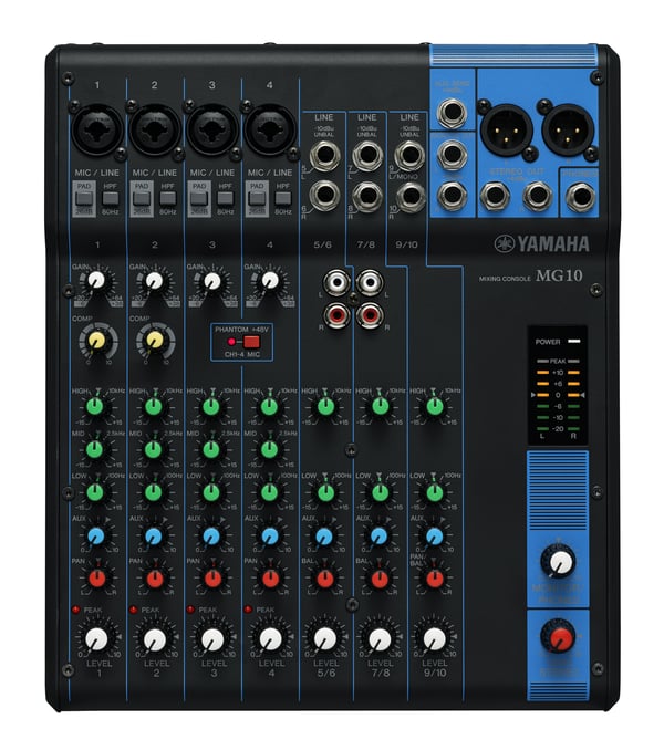 Yamaha MG10 ljudmixbord 10 kanaler Svart