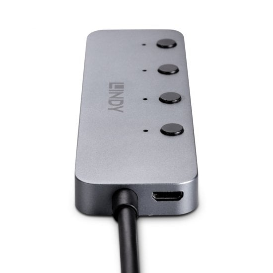 Lindy 43383 interface hub USB 3.2 Gen 1 (3.1 Gen 1) Type-C 5000 Mbit/s Grå