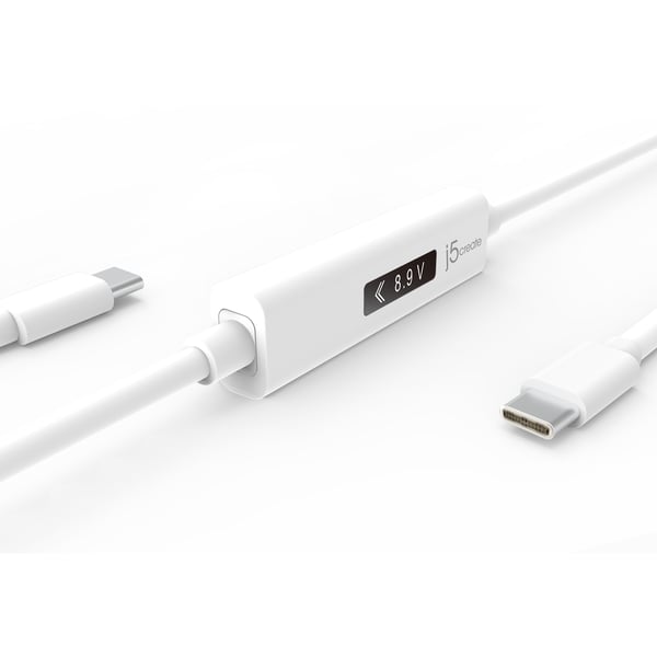 j5create JUCP14-N USB-C™ 2.0 - USB-C™ -kaapeli dynaamisella OLED-virtamittarilla
