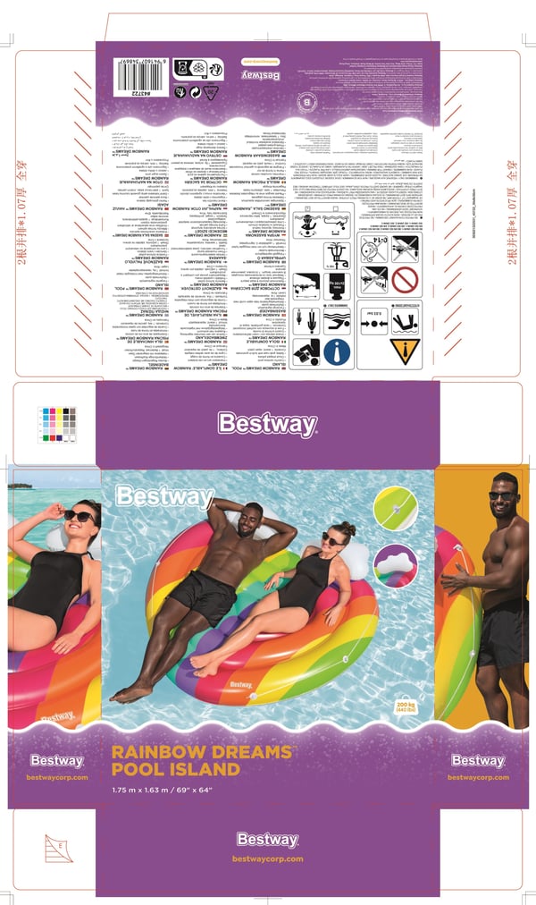 Bestway 43722 pool- och badmadrass Multifärg Monokromatiskt PVC