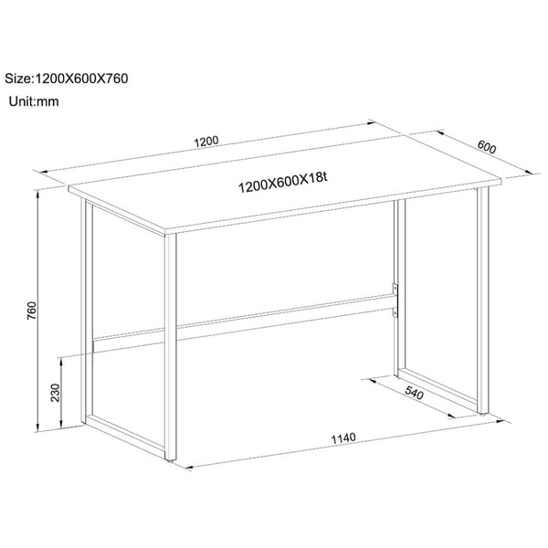 Techly ICA-TB 3545W tietokonepöytä Valkoinen