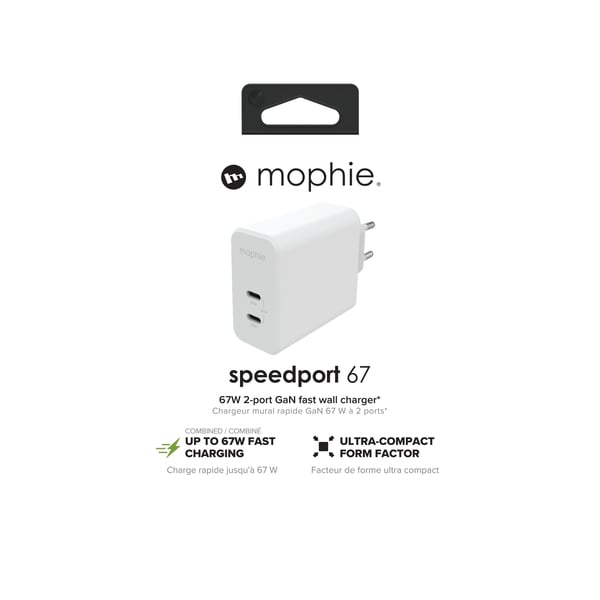 mophie 409909304 mobiililaitteen laturi Kannettava tietokone, Älypuhelin, Tabletti Valkoinen AC Pikalataus Sisätila