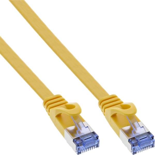 InLine 71805Y nätverkskablar Gul 5 m Cat6a U/FTP (STP) Platt