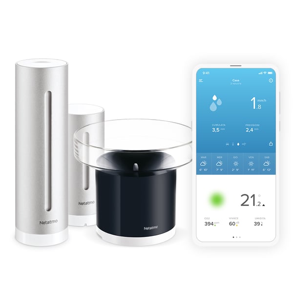Netatmo NBU-NWS-NRG-EU digital väderstation Silver Batteri Wi-Fi