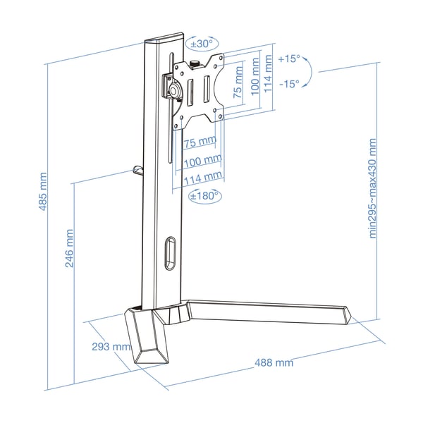 TooQ DB1401TN-B fäste och ställ till bildskärm 81,3 cm (32") Bord Svart, Röd