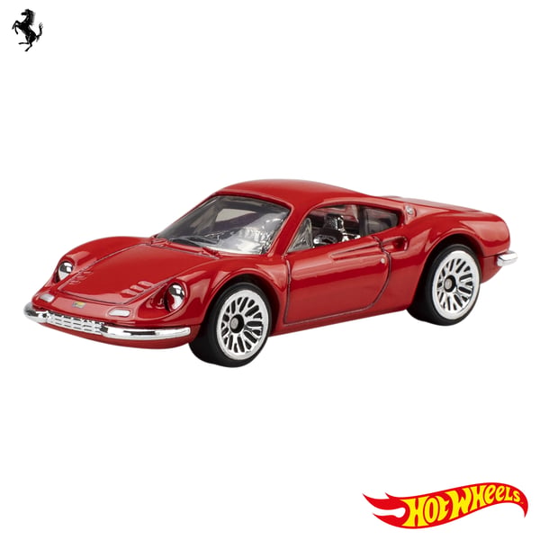 Hot Wheels Ferrari 5-pack, set med 5 formgjutna Ferrari-leksaksbilar i skala 1:64