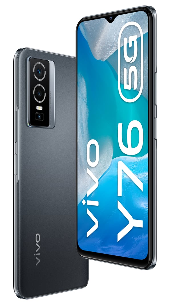 VIVO Y76 5G 16,7 cm (6.58") Kaksois-SIM Android 12 USB Type-C 8 GB 128 GB 4100 mAh Musta
