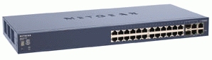 NETGEAR ProSafe™ 24 Port 10/100 Stackable Smart Switch + 4 Gigabit Ports