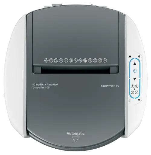 Leitz IQ OptiMax Autofeed Office Pro 600 Dokumentförstörare P4 Cross Cut