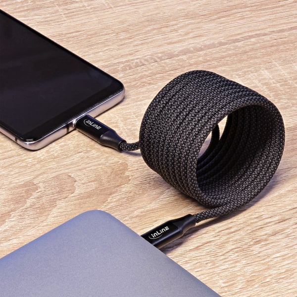 InLine 35882 USB-kablar USB 2.0 2 m USB C 0,48 Gbit/s 100 W Svart