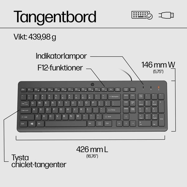 HP 150 - Tangentbords- och musset - USB - Tyska