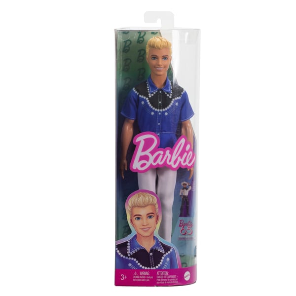 Barbie Fashionistas Ken-dukke #226, blond modedukke med countrylook, 65-årsjubilæum