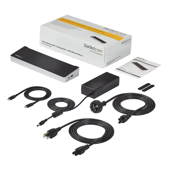 StarTech.com USB-C Dockingstation - Dockningsstation för tre 4K-skärmar med två DisplayPort & HDMI - 10