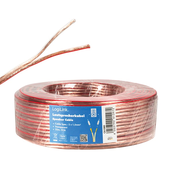 LogiLink CA1080 lydkabel 25 m Transparent
