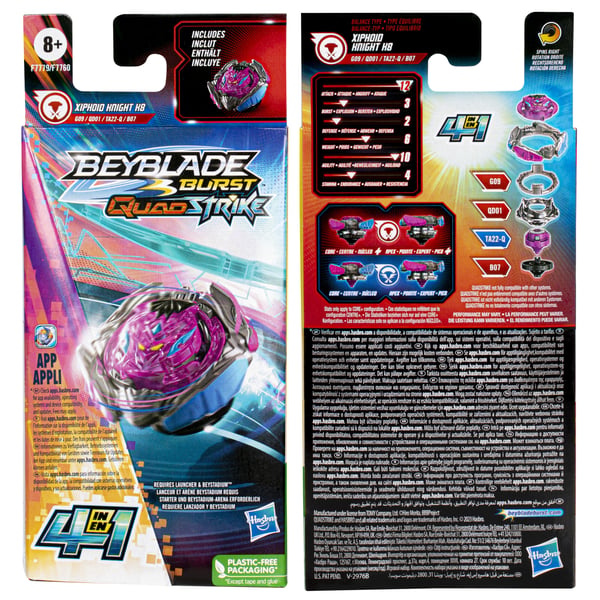 Beyblade Burst QuadStrike F7760EU6 aktivitetsleksak och skicklighetsspel Battle-snurrleksak