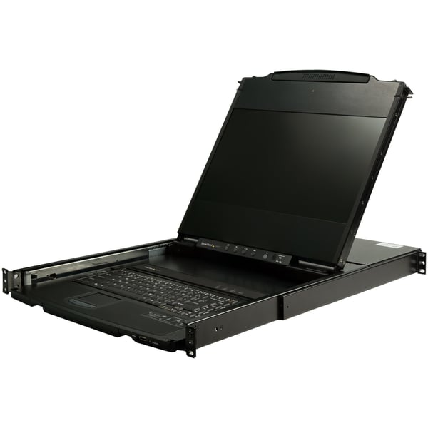 StarTech.com Rack KVM-konsol HD 1080p - US Tangentbord (QWERTY), En Port DVI/VGA KVM med 17\" LCD-skärm