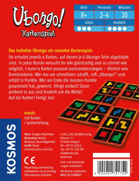 Kosmos Ubongo 20 min Kortspel