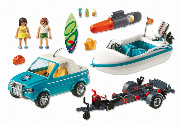 Playmobil Summer Fun Surfer Pickup with Speedboat