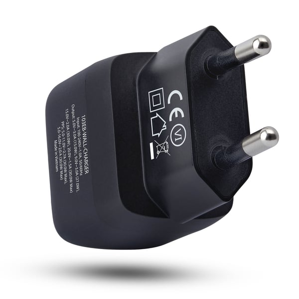 StarTech.com 103EB-WALL-CHARGER mobiililaitteen laturi Universaali Musta AC Pikalataus Sisätila