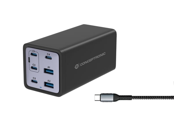 Conceptronic OZUL06BE mobilladdare Universal Svart AC Snabb laddning inomhus Conceptronic OZUL06BE mobilladdare Universal Svart AC Snabb laddning inomhus