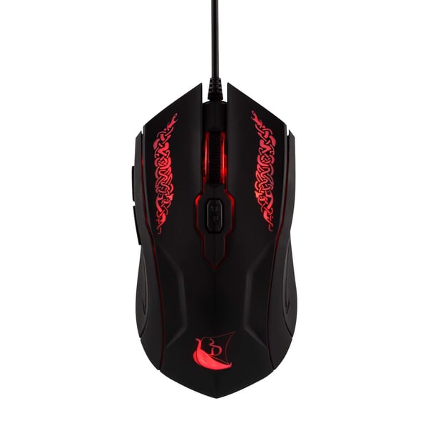 Konix Drakkar Raider Pack tangentbord Mus inkluderad Spela USB AZERTY Fransk Svart, Röd