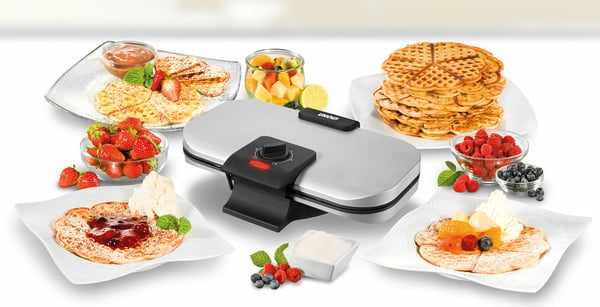 Unold 48241 vaffeljern 2 vaffel/vafler 1300 W Sort, Sølv