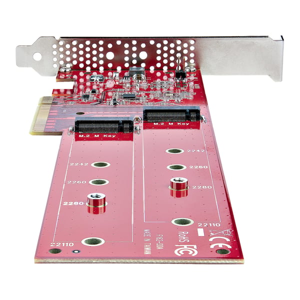 StarTech.com Dubbel M.2 PCIe Adapterkort, PCIe x8/x16 till Dubbla AHCI eller NVMe M.2 SSD:er, PCI Express