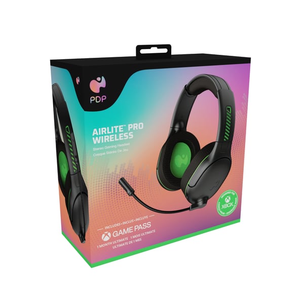 PDP AIRLITE Pro Headset Trådløs Spil Sort, Grøn