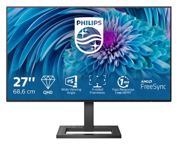 Philips E Line 275E2FAE/00 platta pc-skärmar 68,6 cm (27") 2560 x 1440 pixlar Quad HD LED Svart