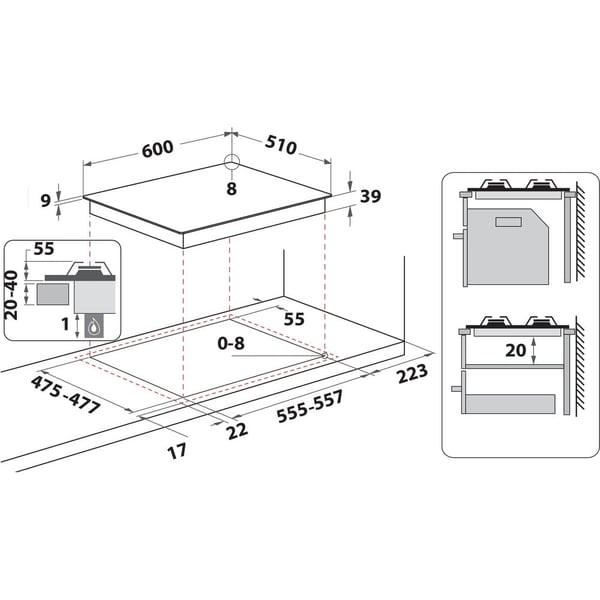 Hotpoint PCN R643N T/IX/HA Ruostumaton teräs Kiinteä 59 cm Kaasuliesi 4 alue(tta)