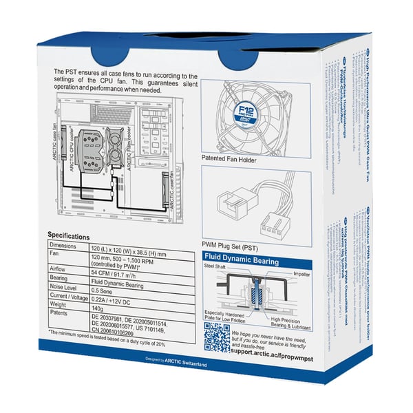 ARCTIC F12 Pro PWM Computerkabinet Ventilator 12 cm Sort, Hvid