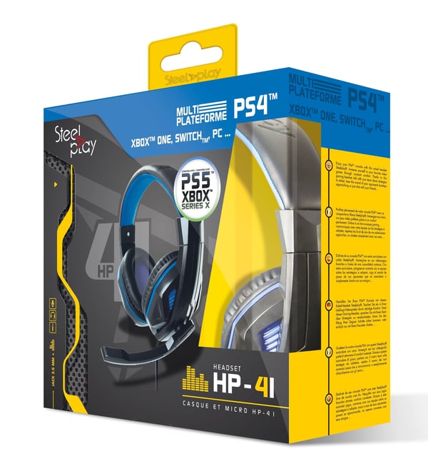 Steelplay HP41 Headset Ledningsført Spil Sort, Blå