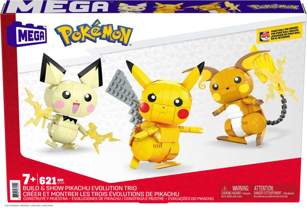 MEGA Pokémon Construx Build and Show Pikachu-udviklingstrio