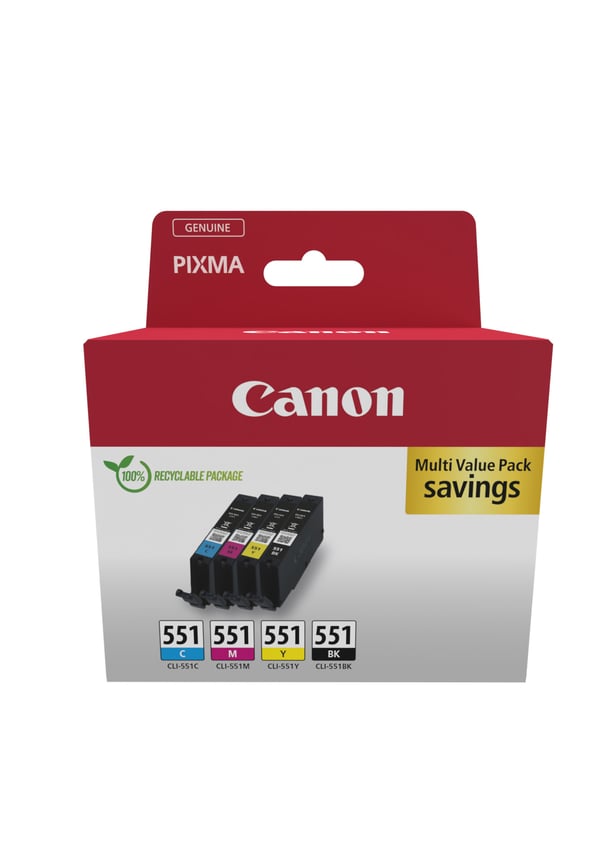 Canon 6509B015 mustekasetti 1 kpl Alkuperäinen Musta, Syaani, Magenta, Keltainen