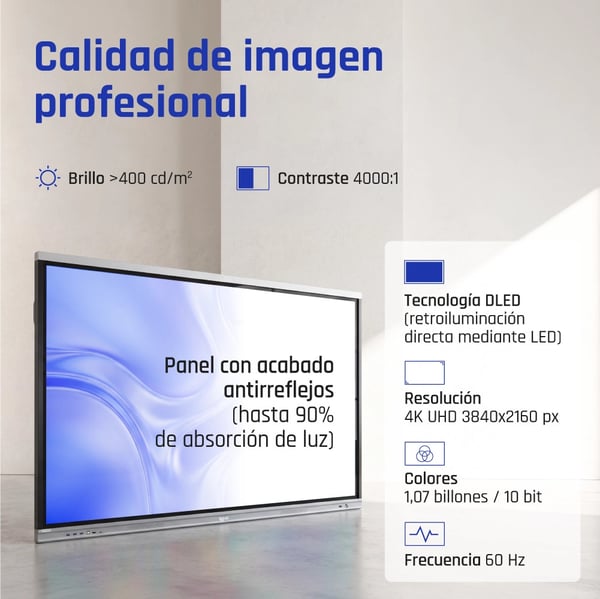 iggual Orchid 65" Interaktiv plattskärm 165,1 cm (65") LED Wi-Fi 400 cd/m² 4K Ultra HD Svart Pekskärm Inbyggd processor Android