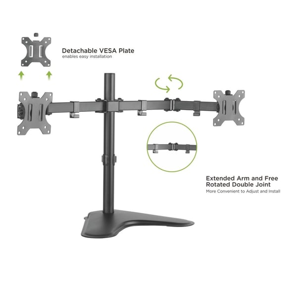 Techly ICA-LCD 2524 skærmbeslag og -stativer 81,3 cm (32") Skrivebord Sort